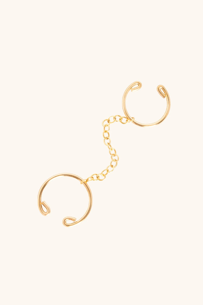 Double cuff and chain Earring - Valentina New York - chain earrings