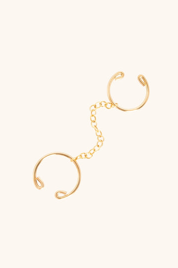 Double cuff and chain Earring - Valentina New York - chain earrings