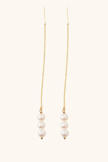 Eva Pearl Threaders - Valentina New York - chain earrings