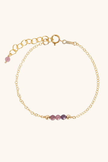 Purple Sapphire Bracelet - Valentina New York - With Extension chain - bracelet