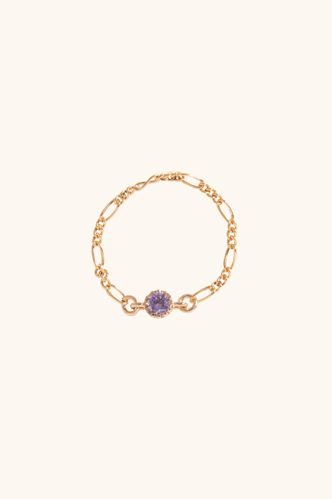 Sofia Chain Ring | Lilac - Valentina New York - 5 - cubic zirconia