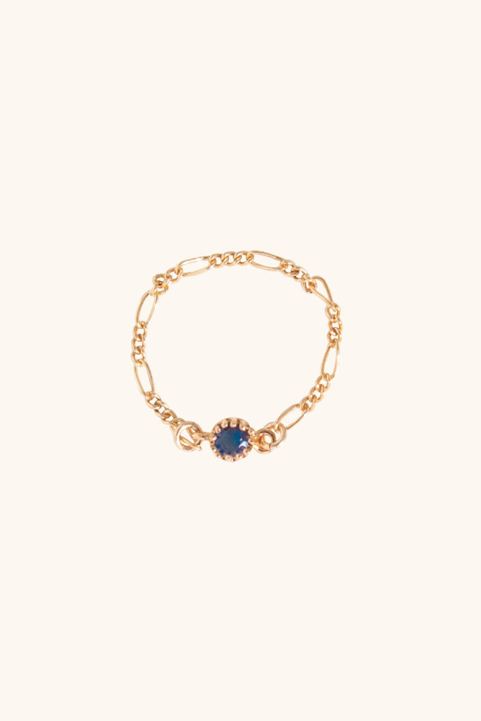 Sofia Chain Ring | Navy - Valentina New York - 5 - dainty