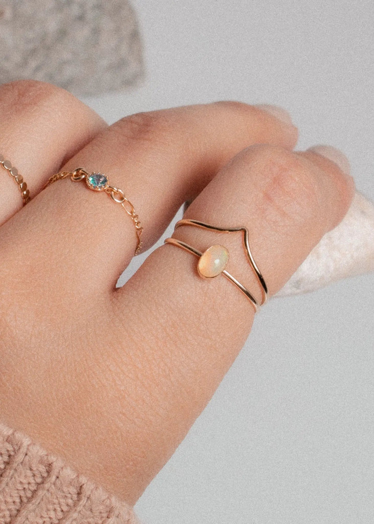 Tiny Ethiopian Opal Ring - Valentina New York - 5 - dainty gold ring